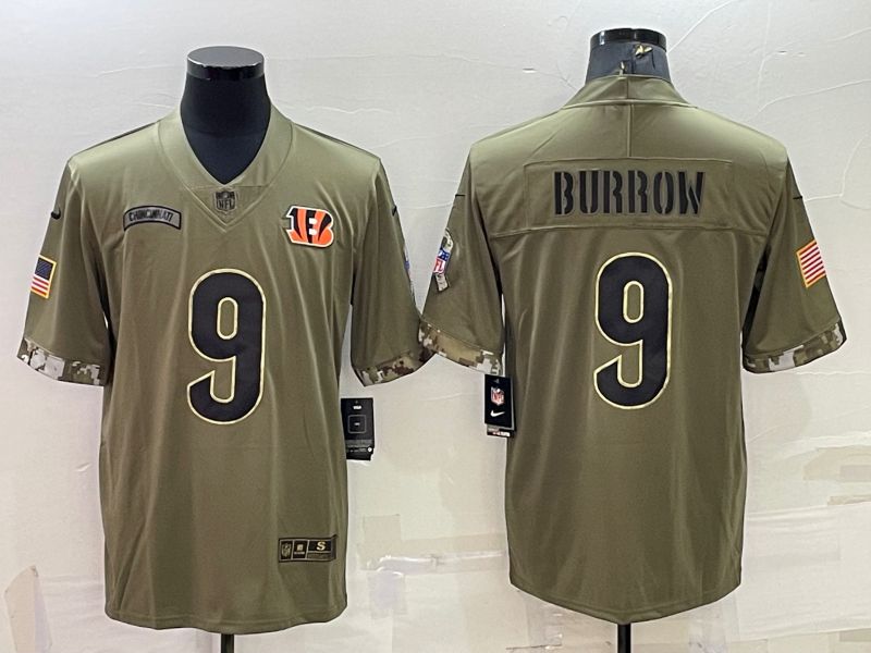 Men Cincinnati Bengals #9 Burrow Green 2022 Vapor Untouchable Limited Nike NFL Jersey